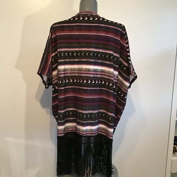 TopMark Boho Fringe Cardigan Shawl Size XS - Picture 3 of 10